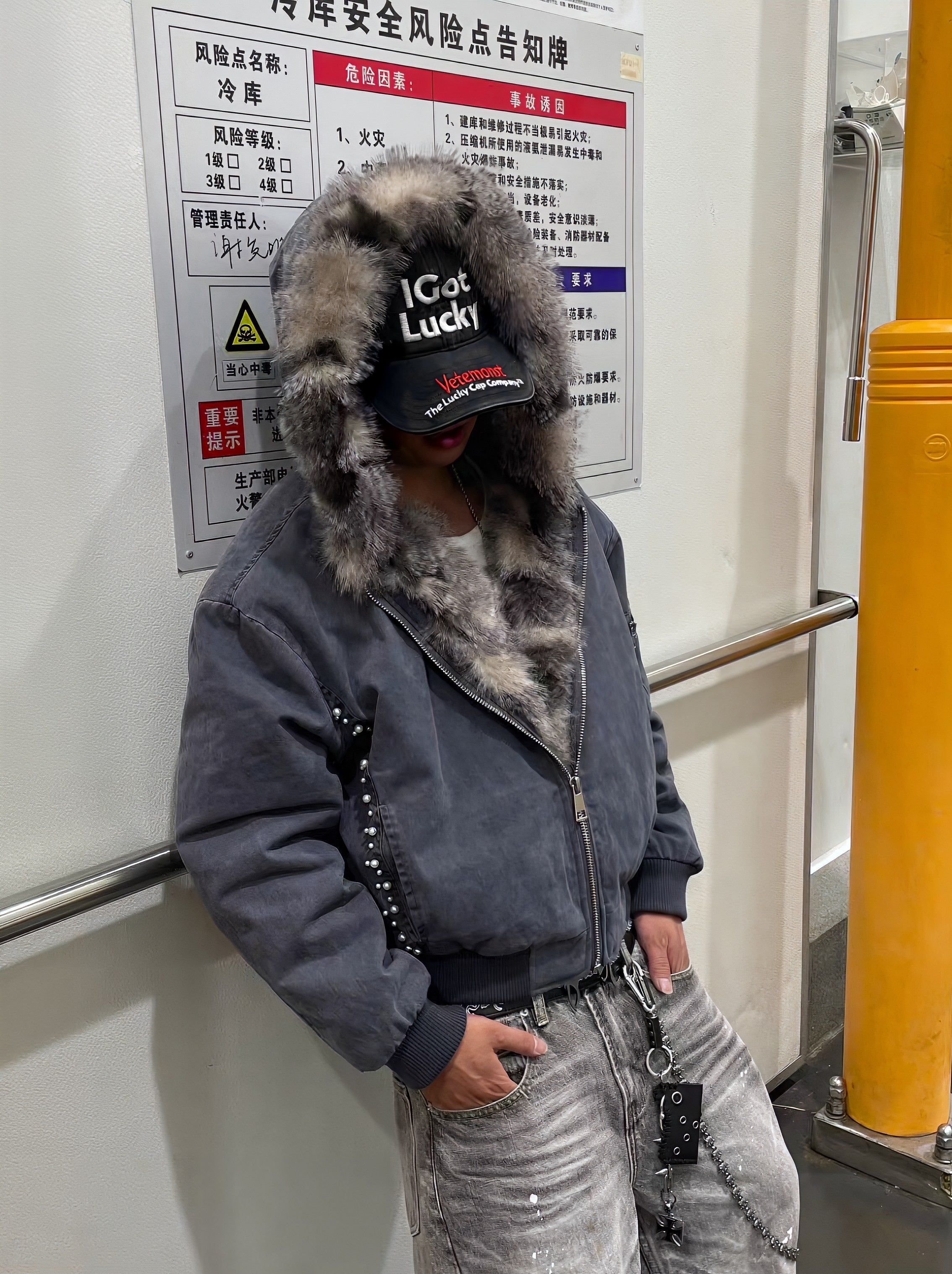 Pearl Fur Trim Hoodie