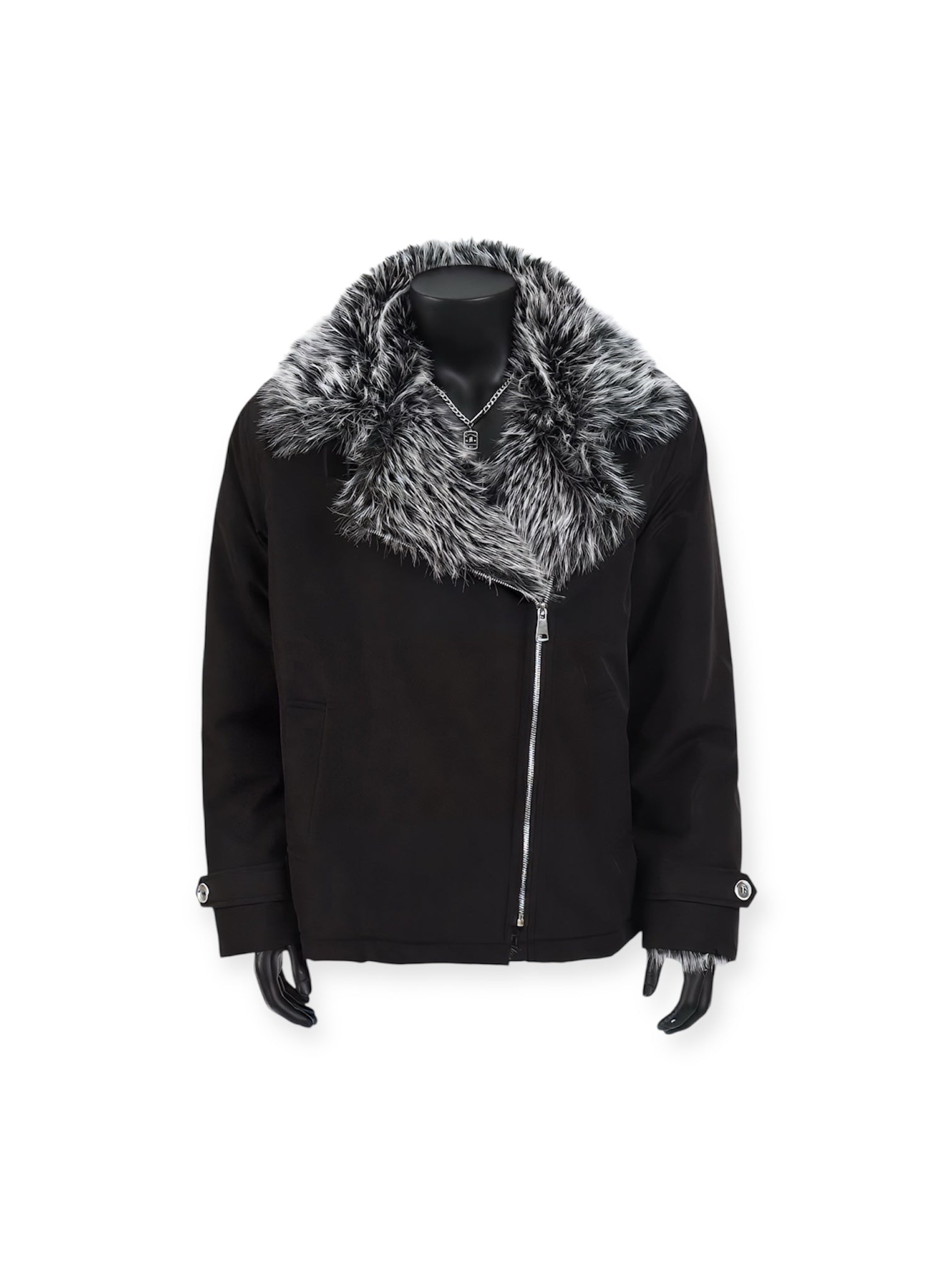 Faux Fur Biker Jacket