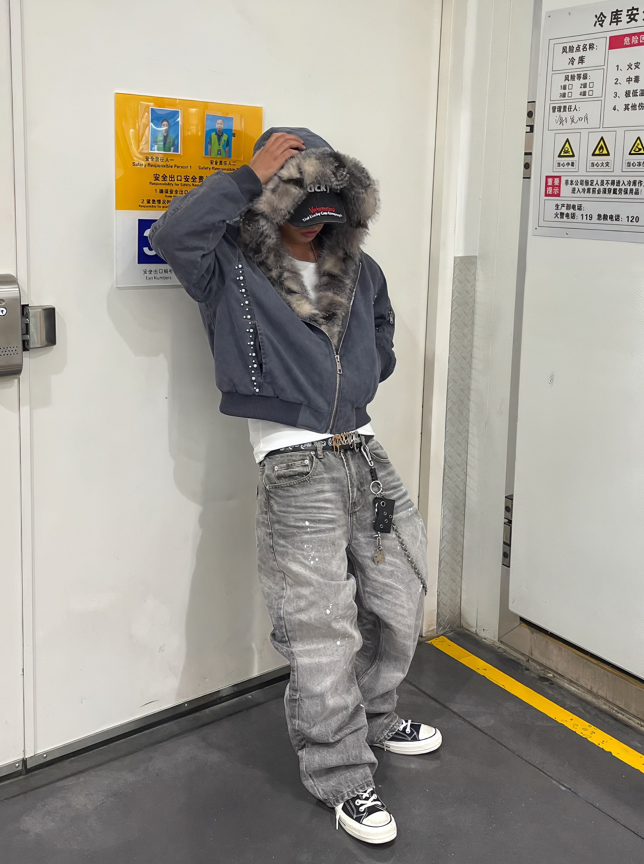 Pearl Fur Trim Hoodie