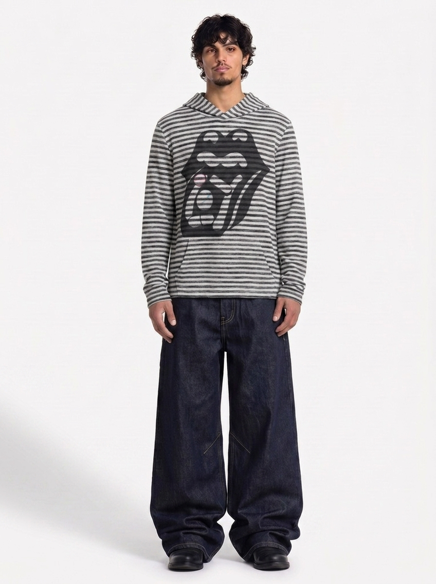 Distorted Stripe Hoodie