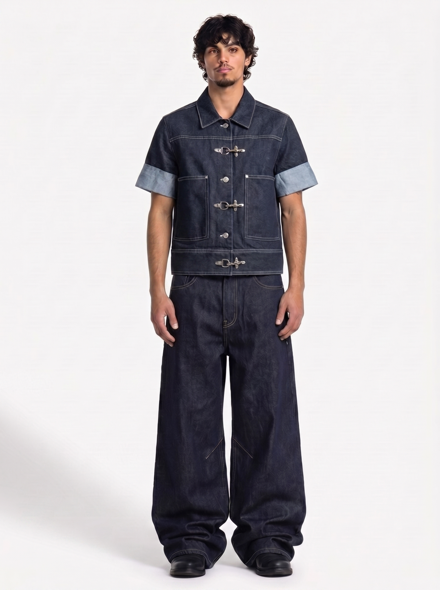 Lock Cropped Denim Jacket