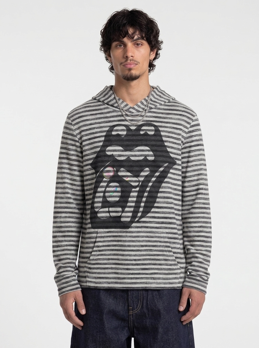 Distorted Stripe Hoodie