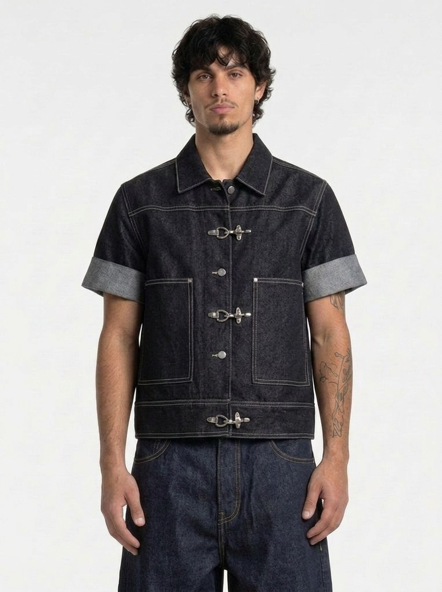 Lock Cropped Denim Jacket