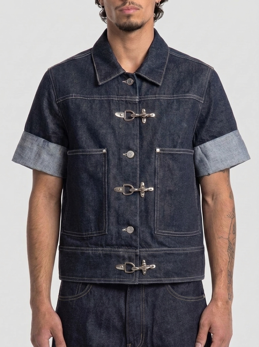 Lock Cropped Denim Jacket