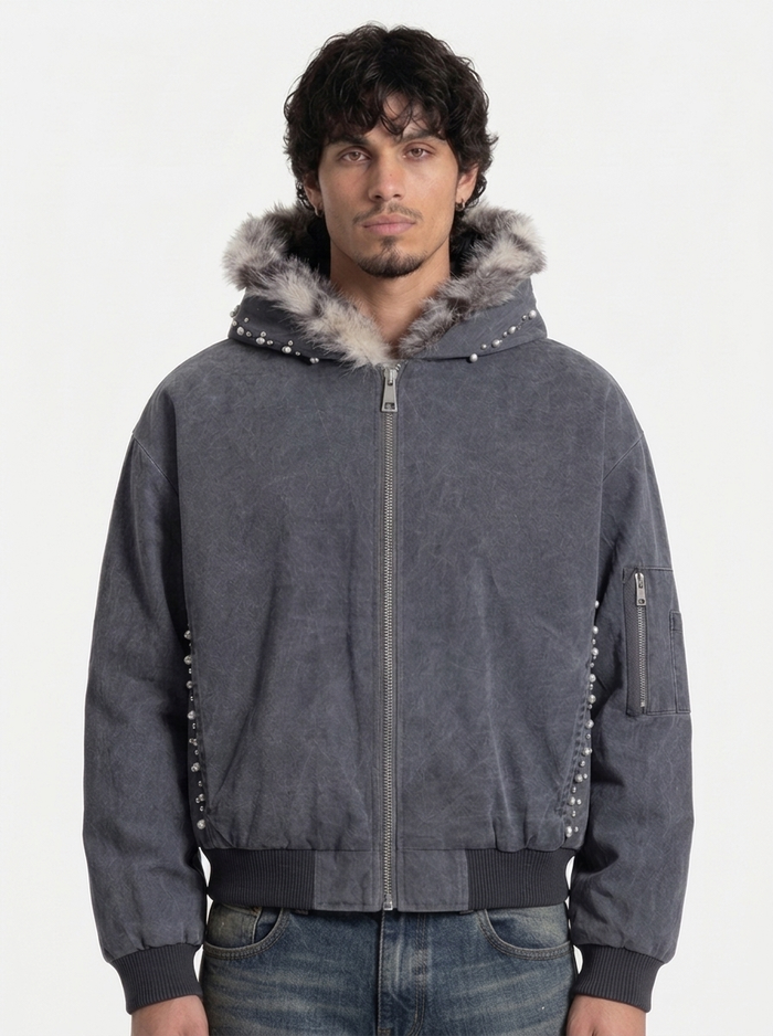 Pearl Fur Trim Hoodie